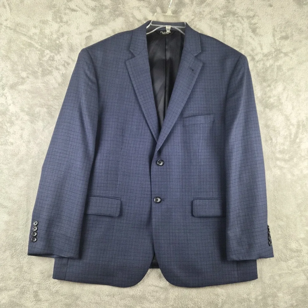 Jos A Bank Signature Collection Blazer Mens 44S Blue Wool Tailored Fit Jacket